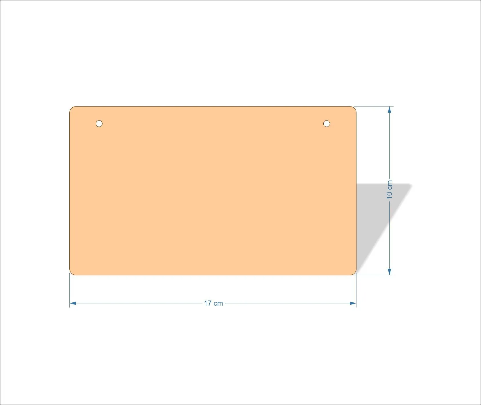 17 cm Wide 3mm thick MDF Plaques with rounded corners