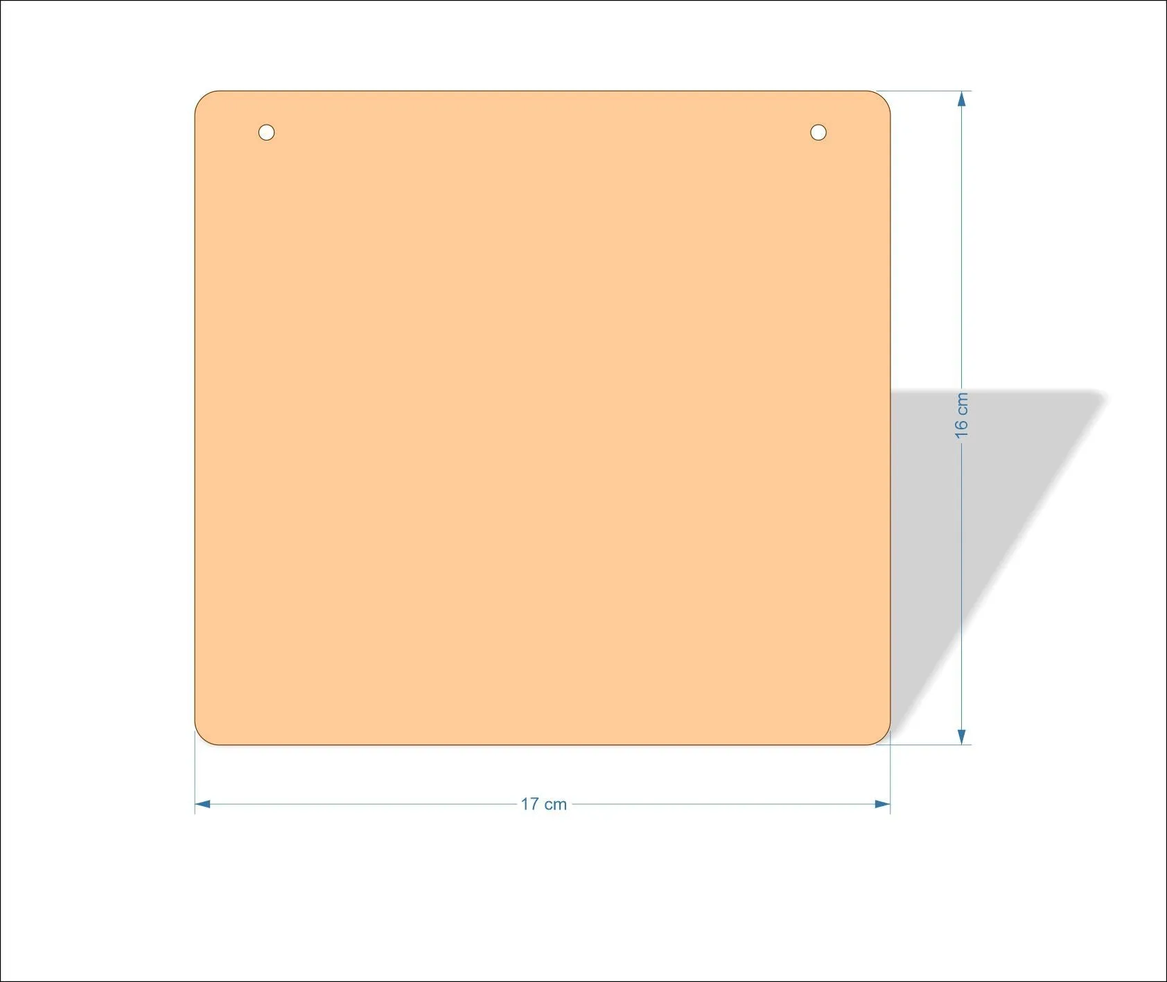 17 cm Wide 3mm thick MDF Plaques with rounded corners