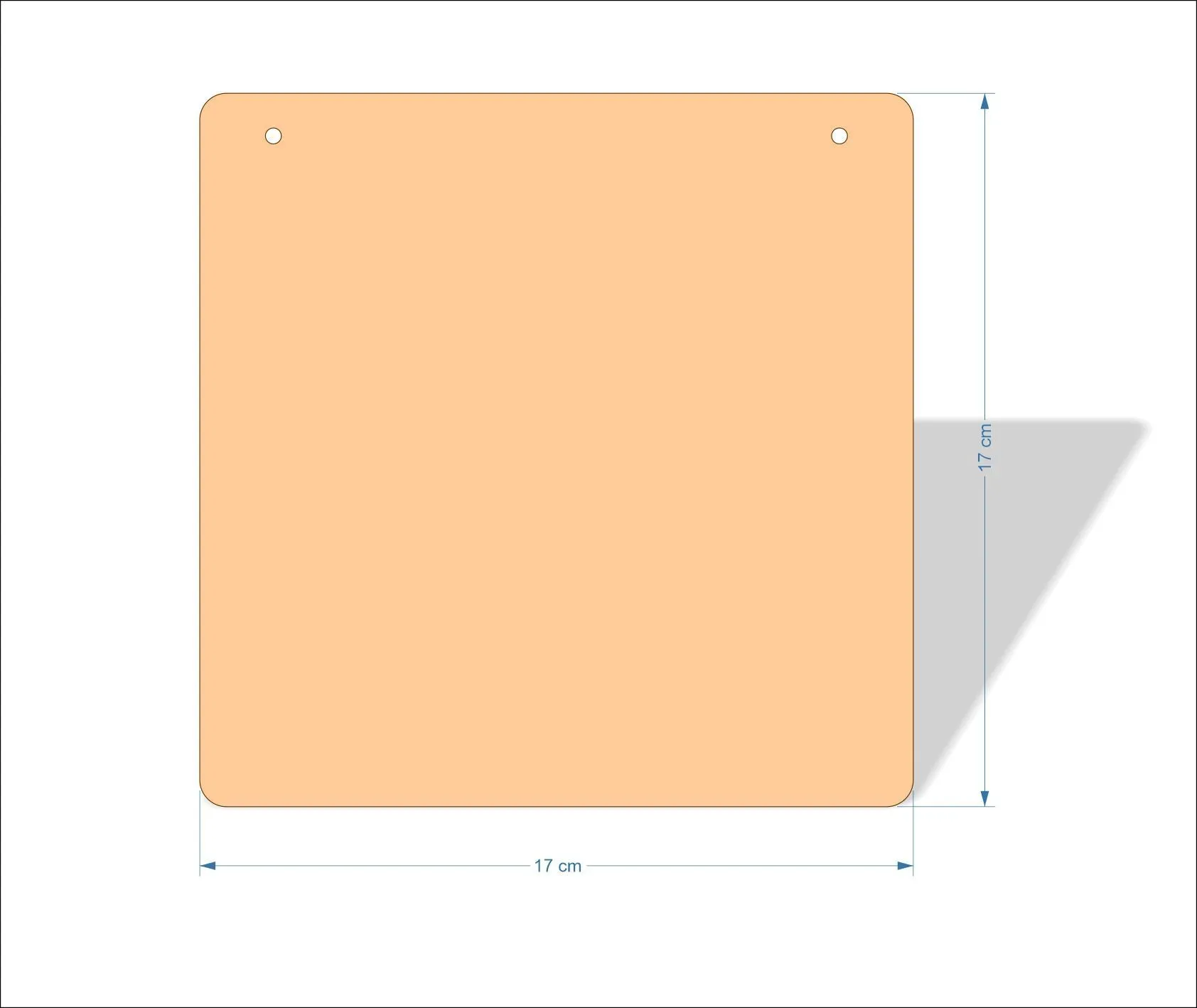 17 cm Wide 3mm thick MDF Plaques with rounded corners