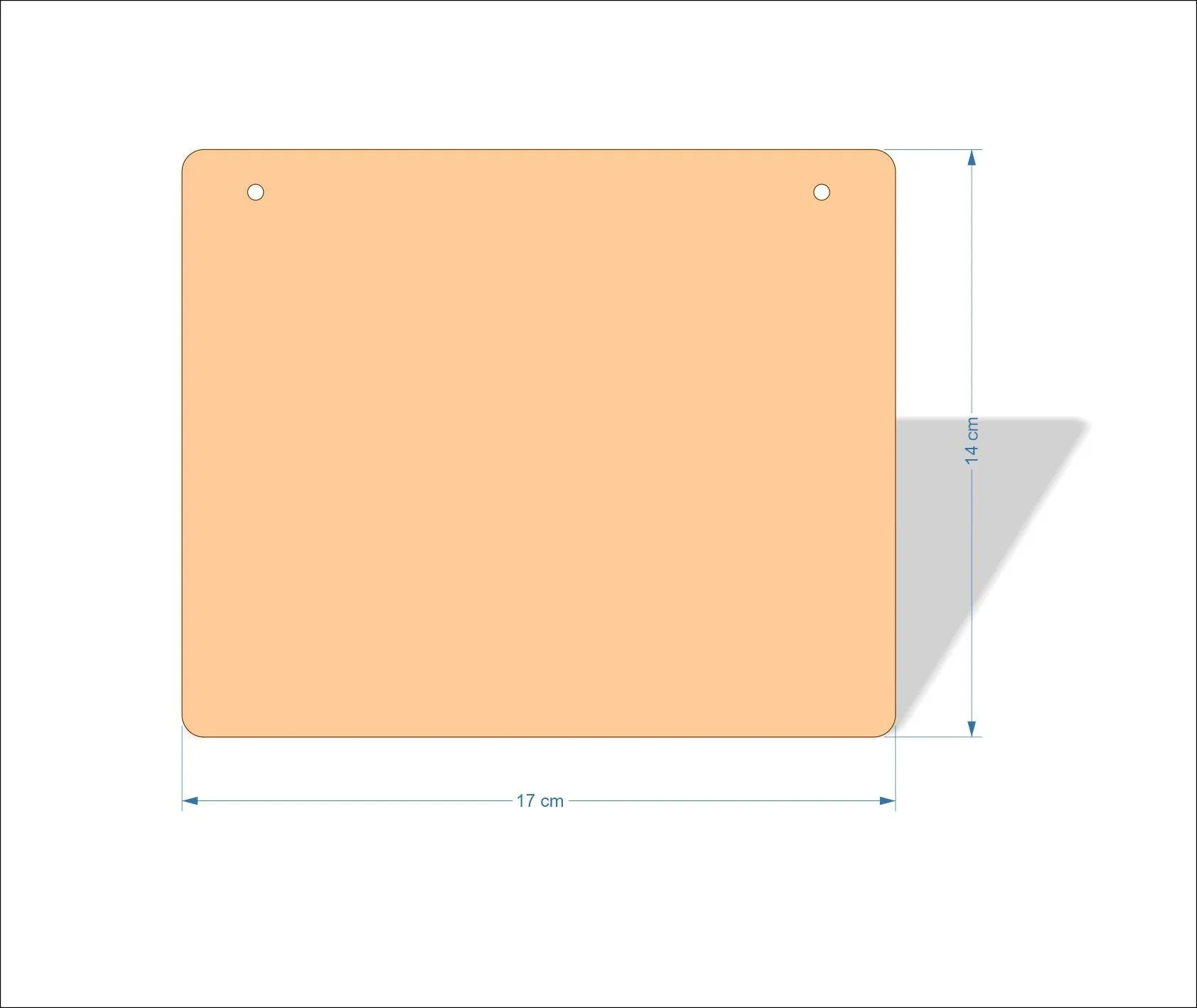17 cm Wide 3mm thick MDF Plaques with rounded corners