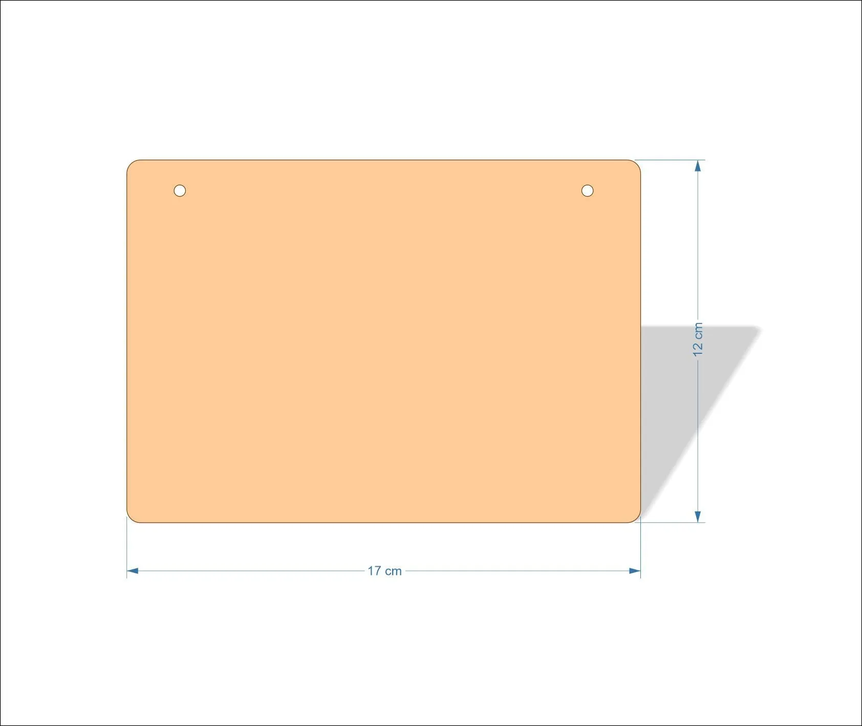 17 cm Wide 3mm thick MDF Plaques with rounded corners