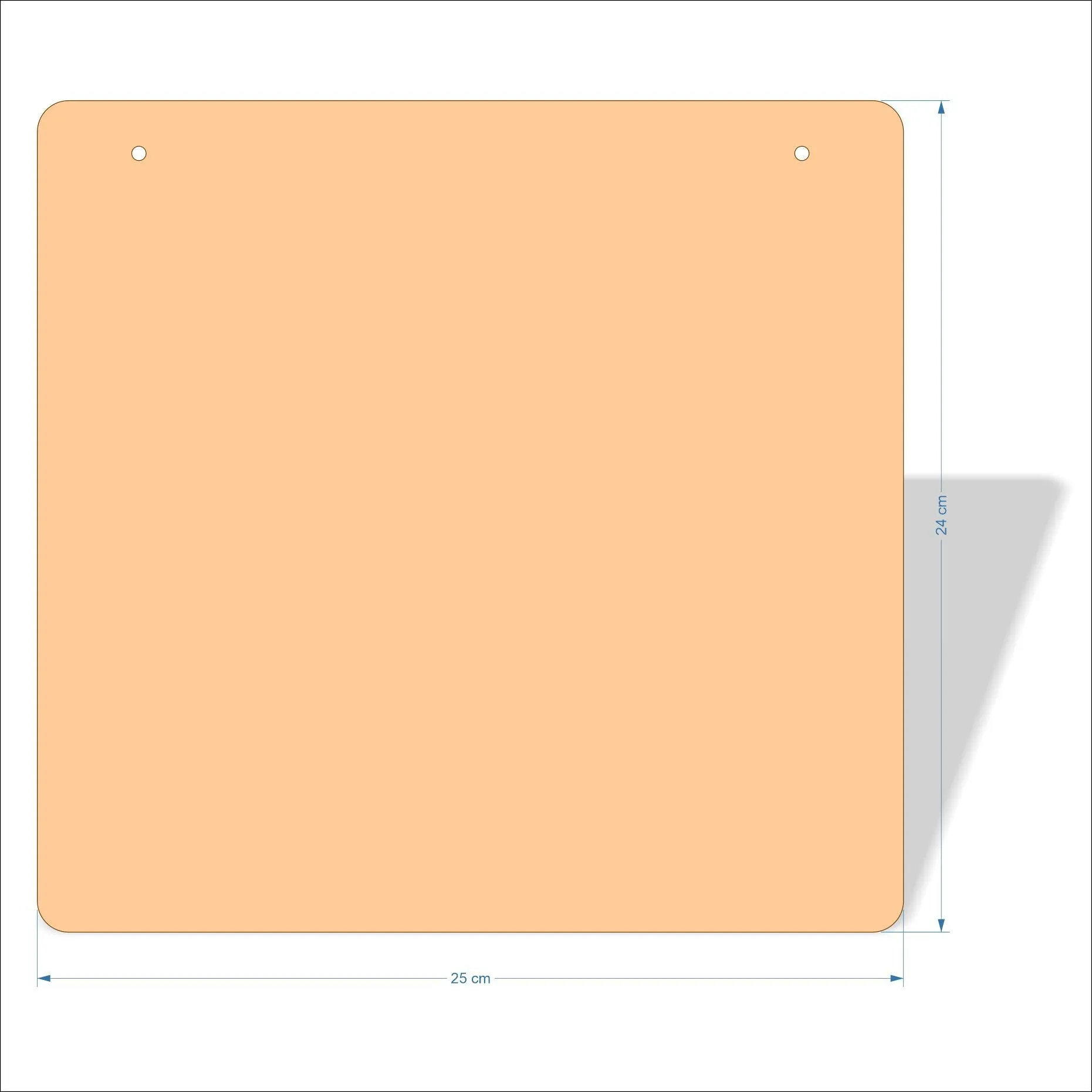 25 cm Wide 3mm thick MDF Plaques with rounded corners