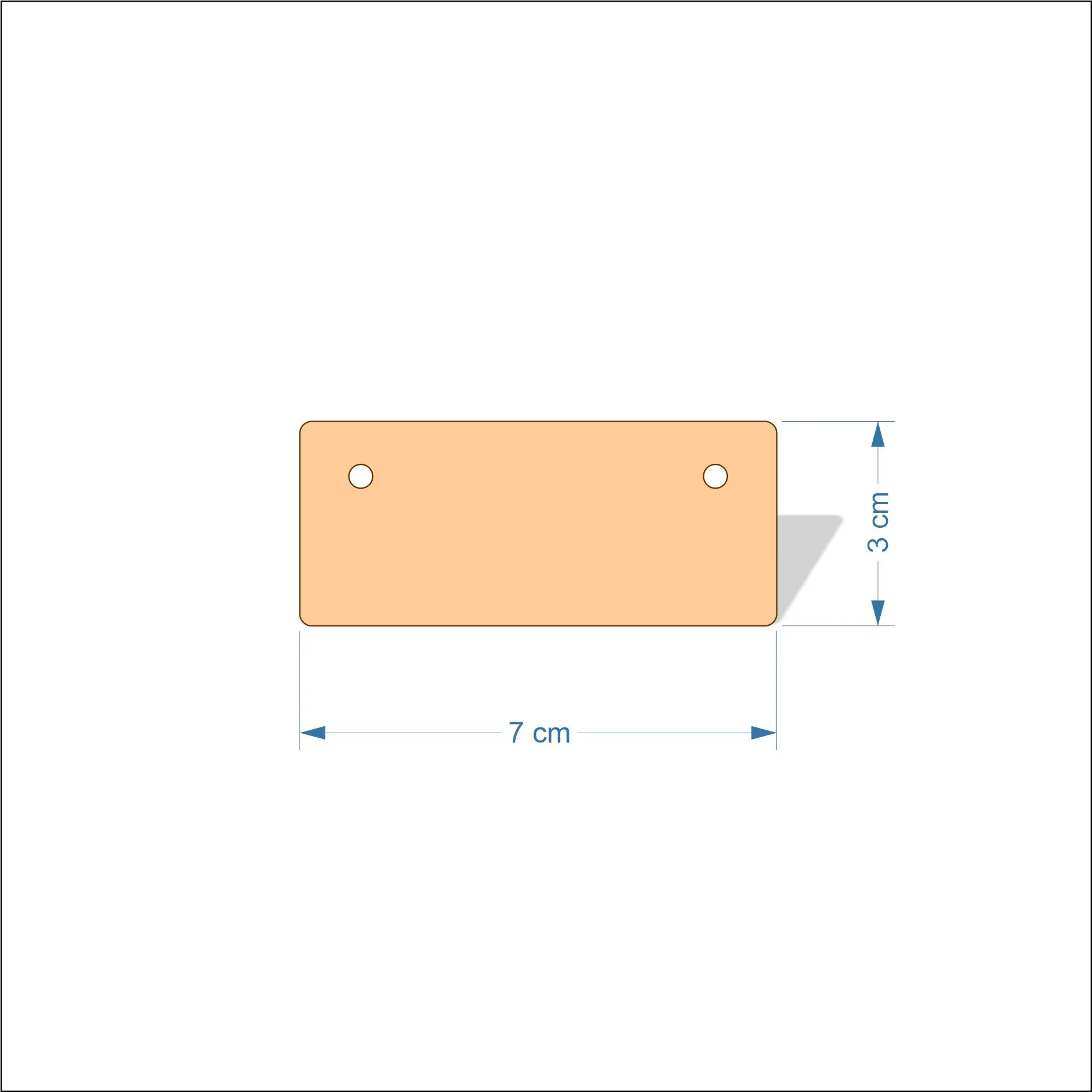 7 cm Wide 3mm thick MDF Plaques with rounded corners