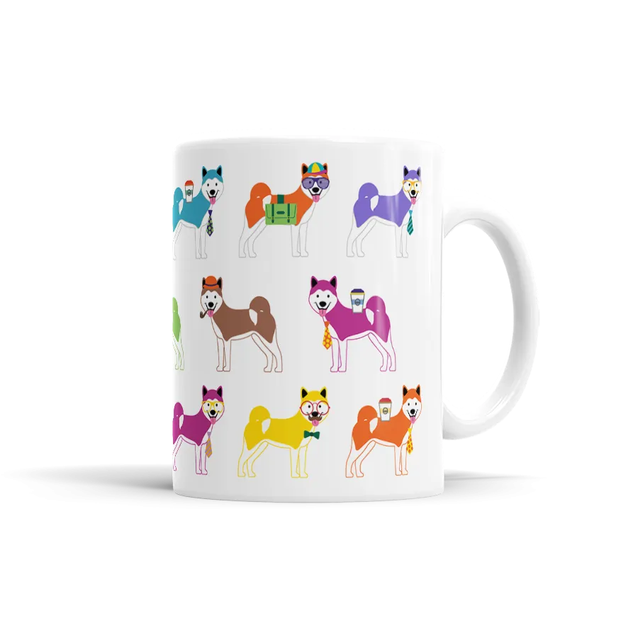 Colorful Akita Mug