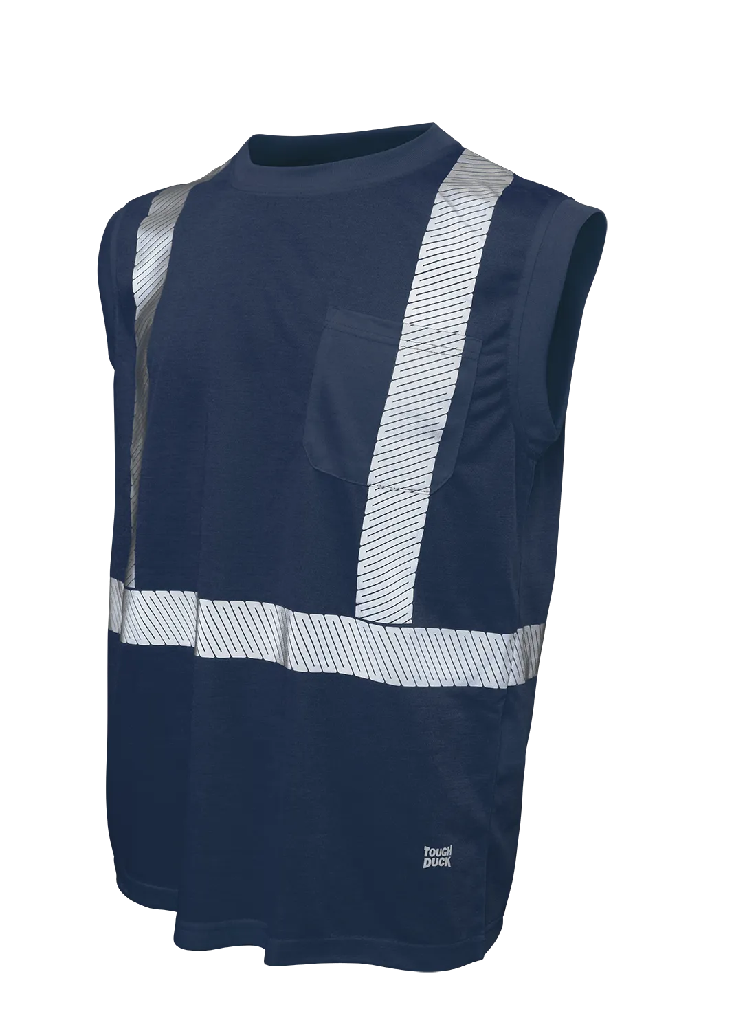 Hi-Vis Polyester Jersey Sleeveless Safety T-Shirt By Tough Duck - Style ST151