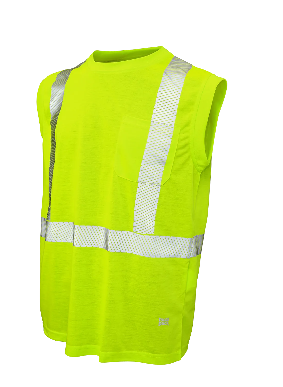 Hi-Vis Polyester Jersey Sleeveless Safety T-Shirt By Tough Duck - Style ST151