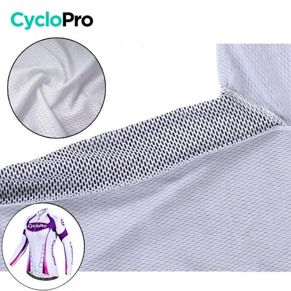 MAILLOT LONG DE CYCLISME VIOLET - AUTOMNE - CONFORT 