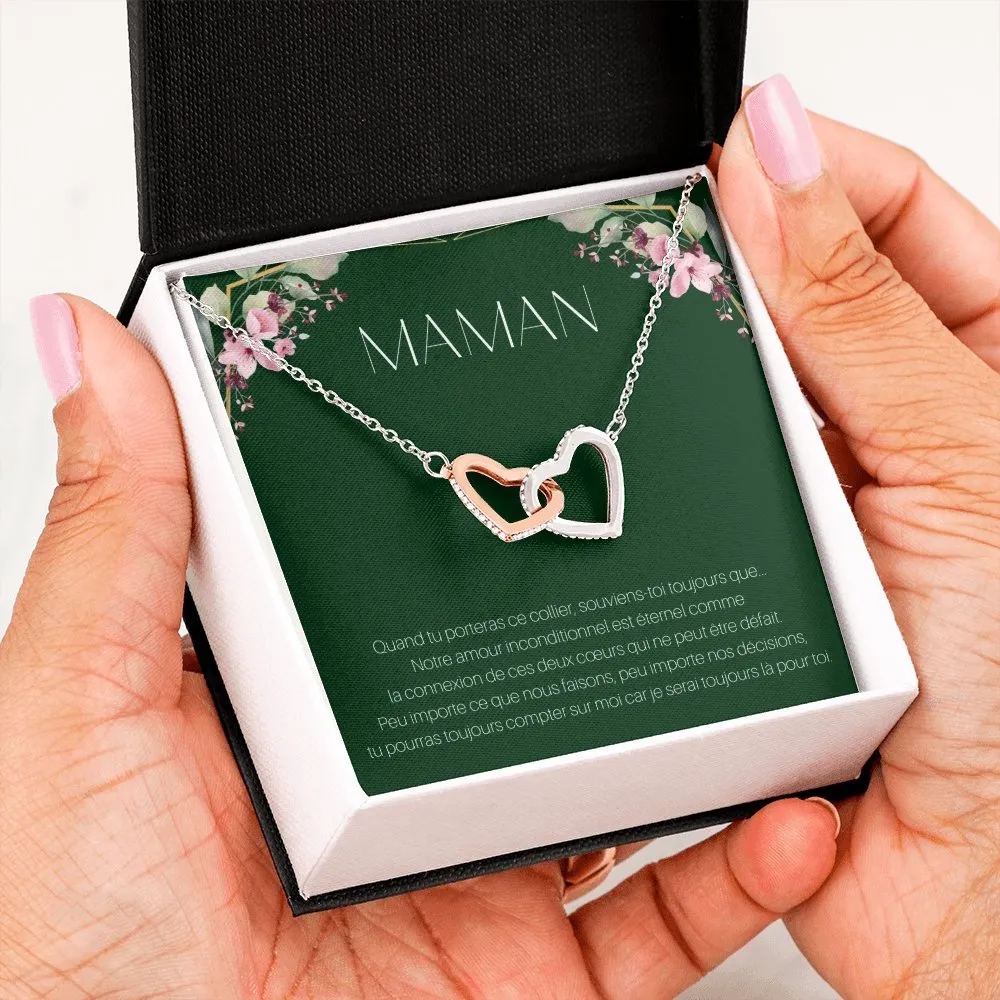 ONEMOM • Collier Déclaration Maman Double Cœur