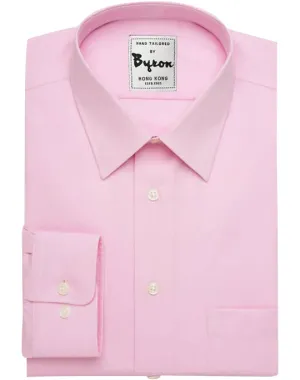 Pink Solid Shirt 02, Forward Point Collar, Round Cuff
