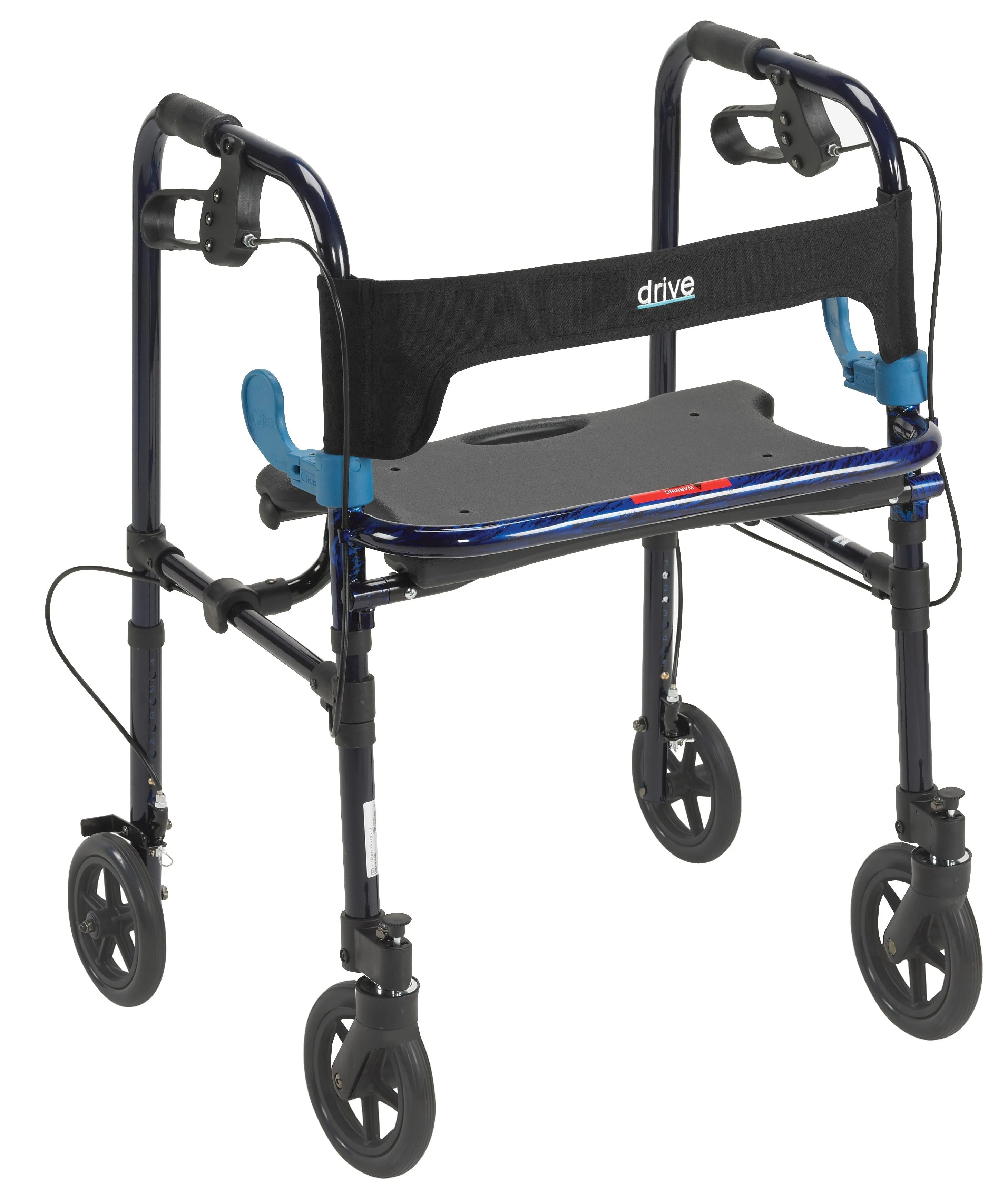 Walker Adult Adjustable Clever-Lite Adult w/8” Casters & Seat Loop Locks by Drive